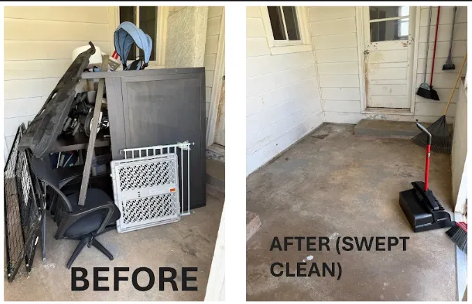 A perfectly cleared out garage and driveway in a suburban home in Nixa
