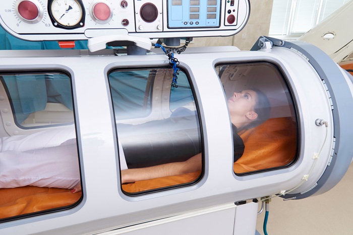 Women in Hyperbaric Oxygen Machine