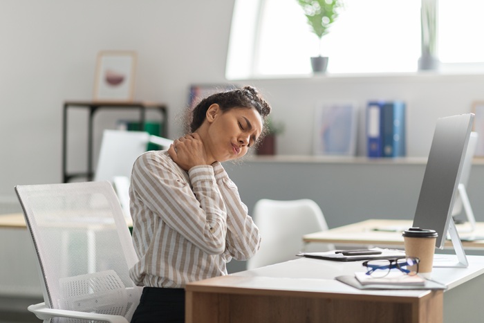 Office Women Suffering from Neck Pain