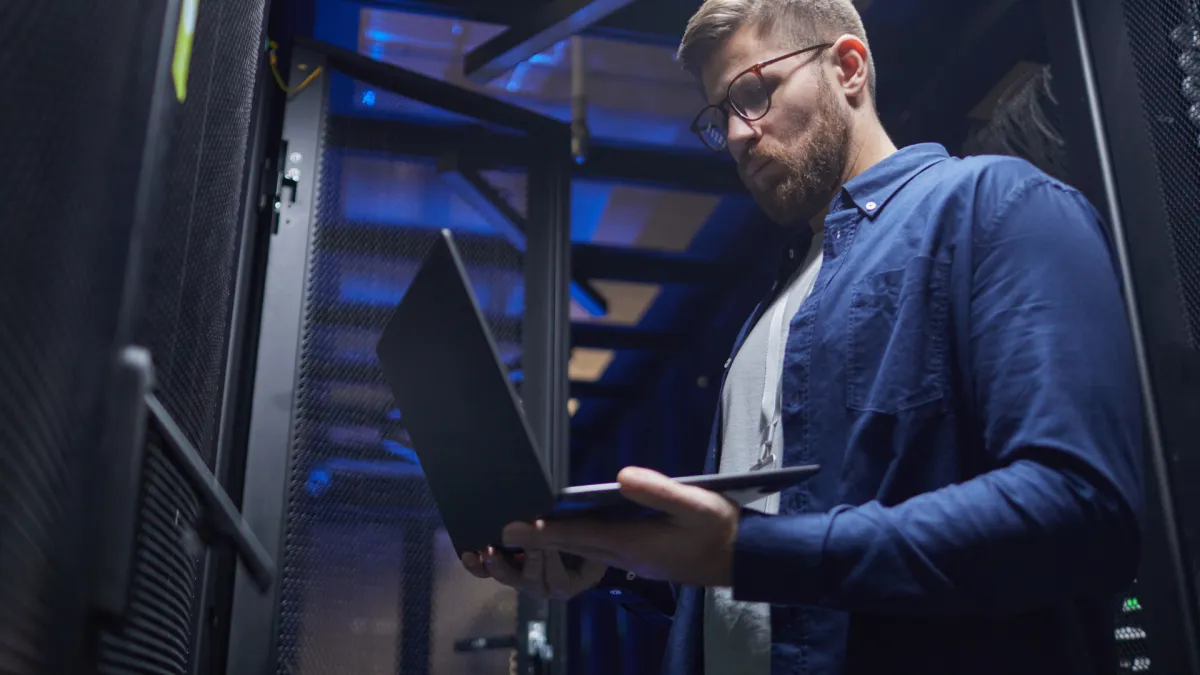 a close up of a network with wires connected to it