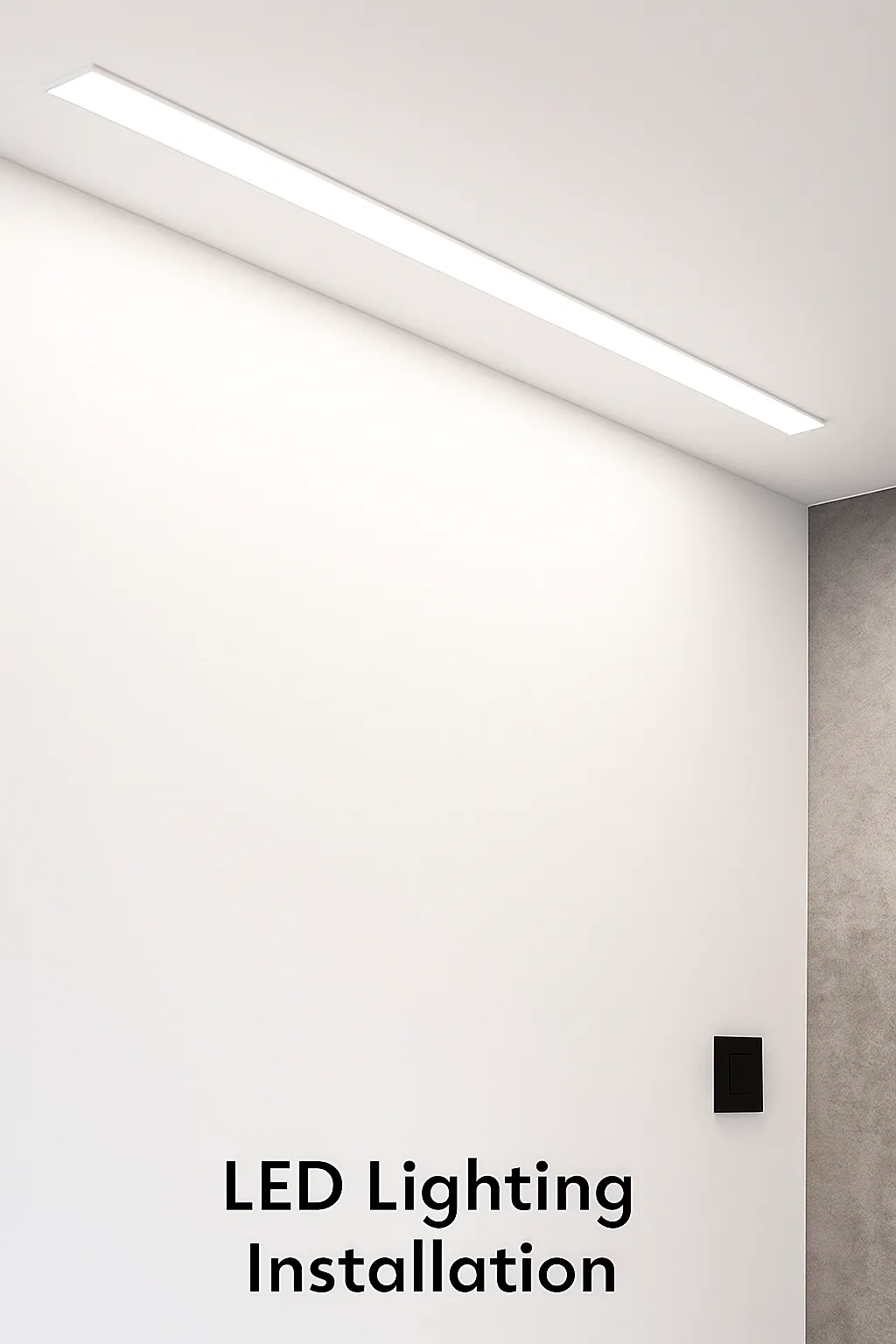 Modern LED ceiling light installation casting soft illumination in a clean, minimalist interior space