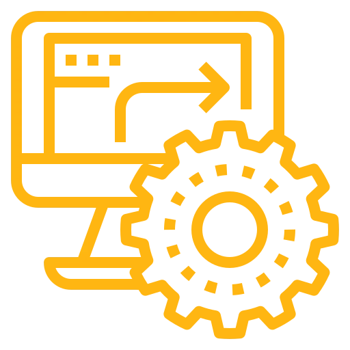 Icon of system automation or workflow setup on computer