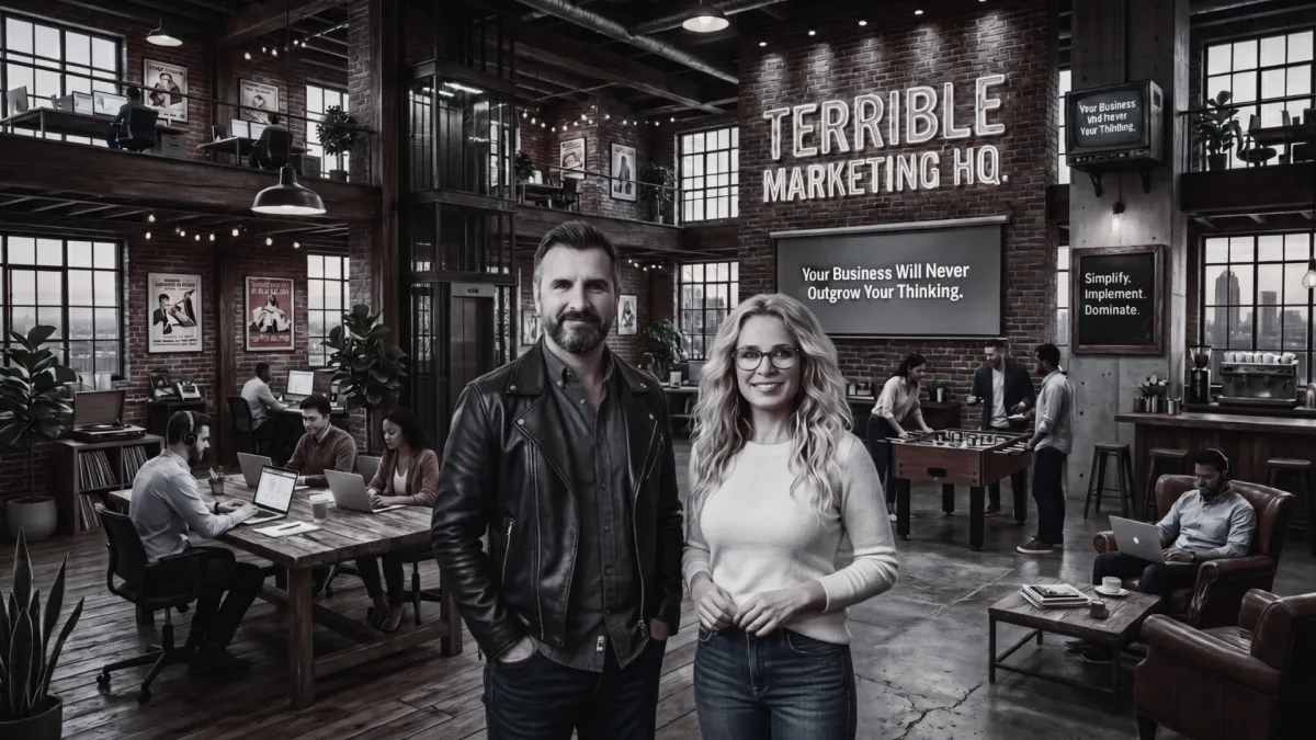 Terrible Marketing team rebellion visual — not a cult