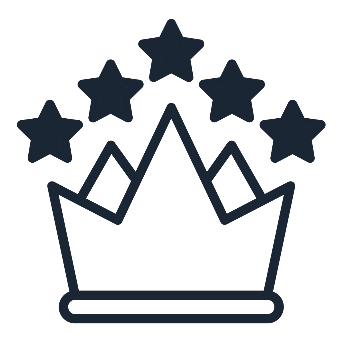 crown icon with 5 stars hovering above it