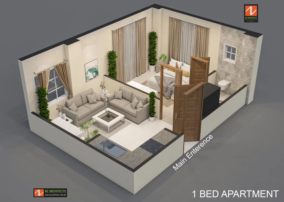 white and black house with clear full-glass window