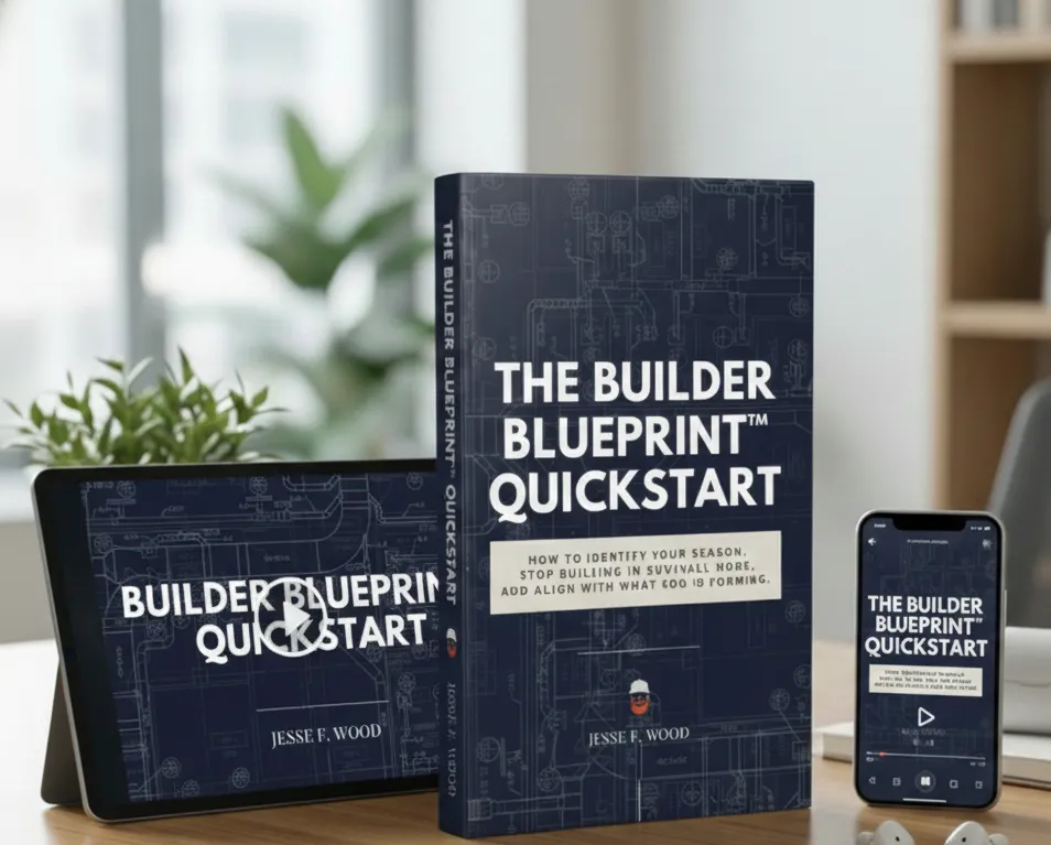 3D mockup of The BUILDER Blueprint™ Quickstart ebook cover