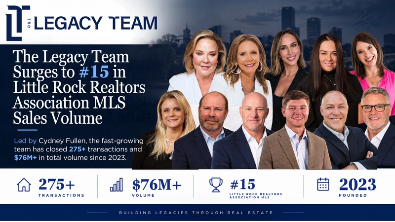 Cydney Fullen and The Legacy Team Little Rock MLS top 15 real estate rankings.