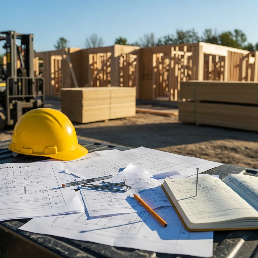 Contractor reviewing material cost estimates and tariff impact on construction job bids