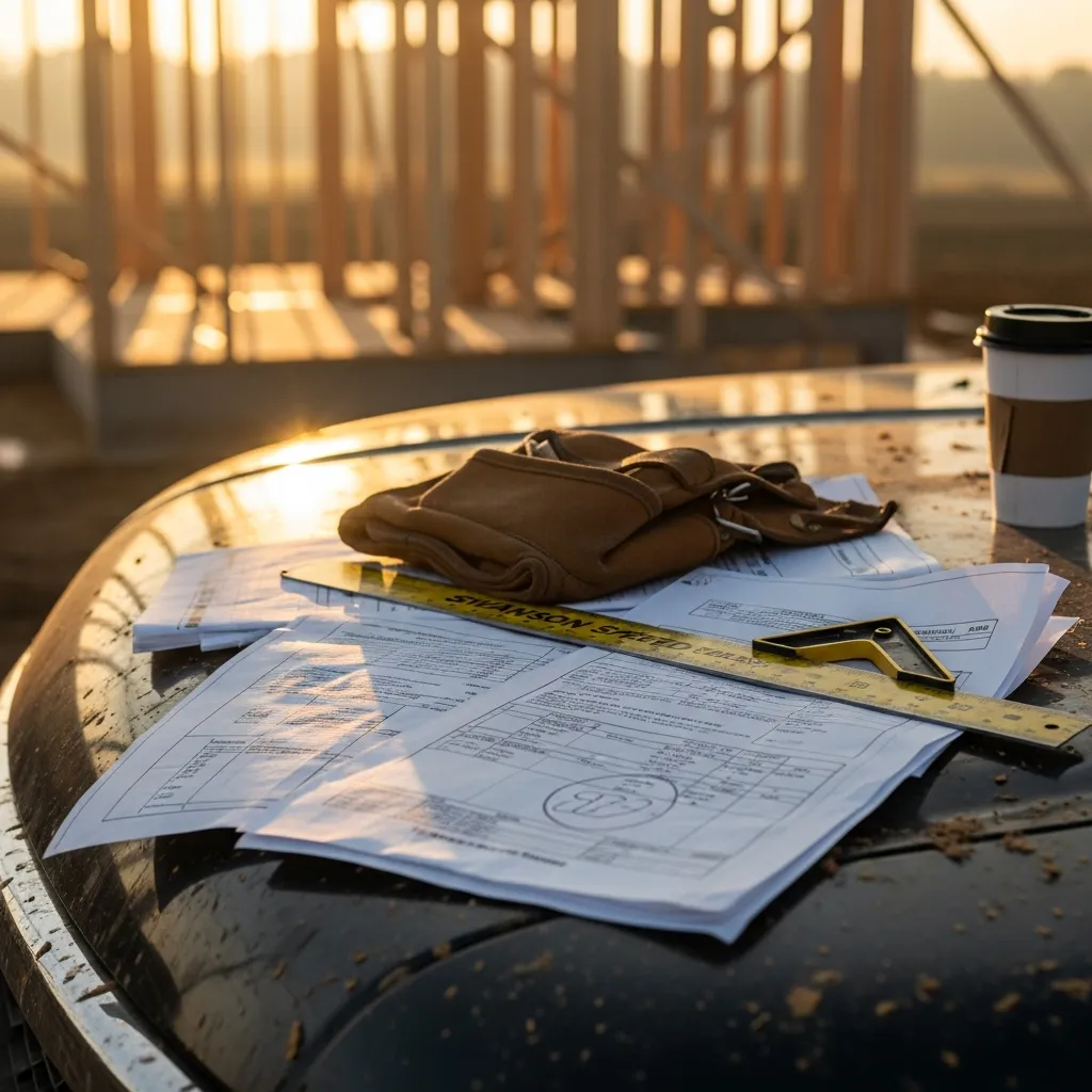 Contractor reviewing material cost increases and job budgets due to tariff impacts on construction materials