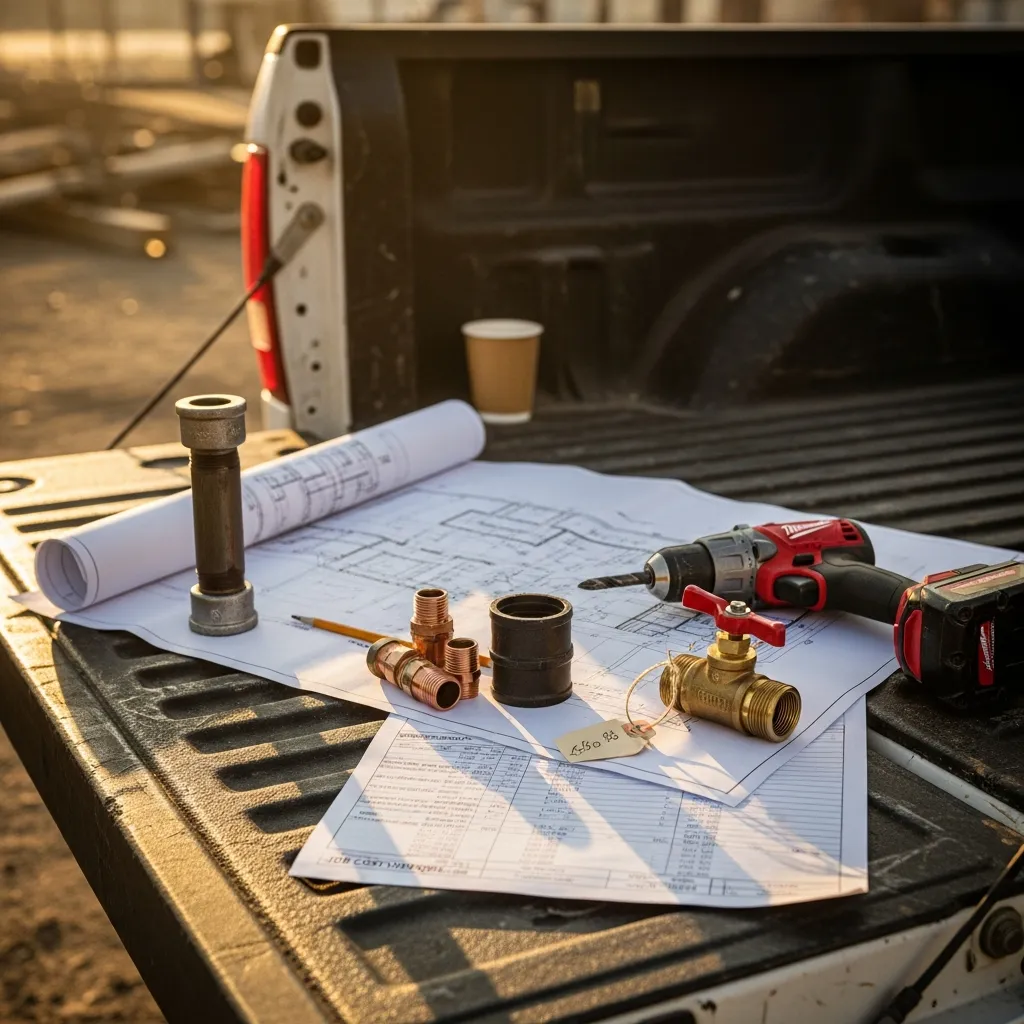 Construction contractor reviewing material cost estimates and tariff impact on job profitability