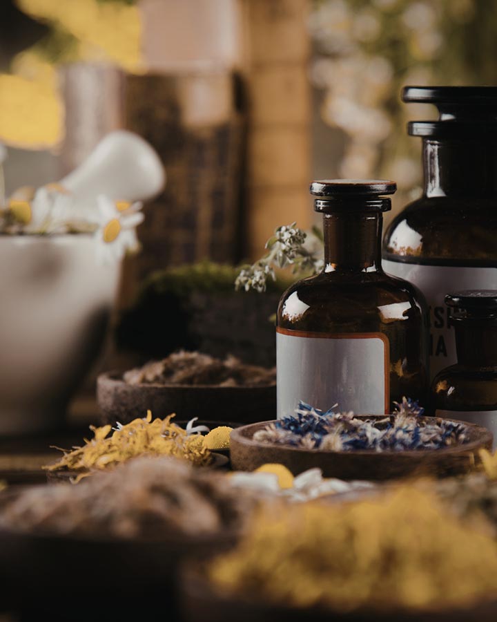essential oil and other spa materials