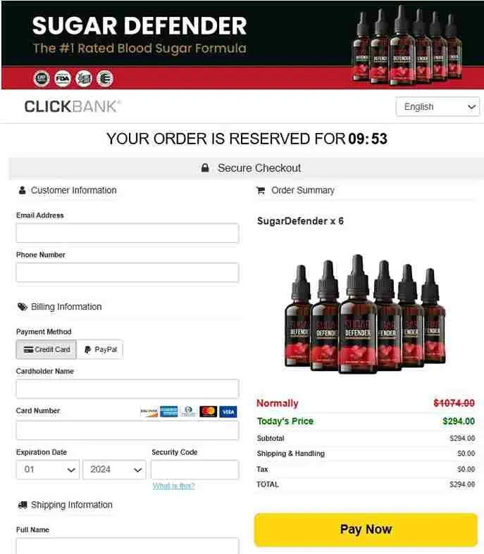 sugar defender official website order page