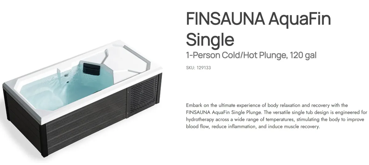FINSAUNA AquaFin Single Hot/Cold Plunge