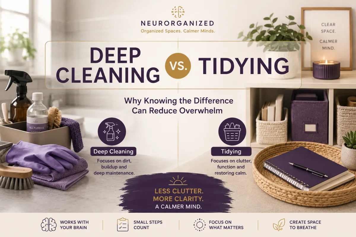 Deep Cleaning vs Tidying, Why Knowing the Difference Can Reduce Overwhelm