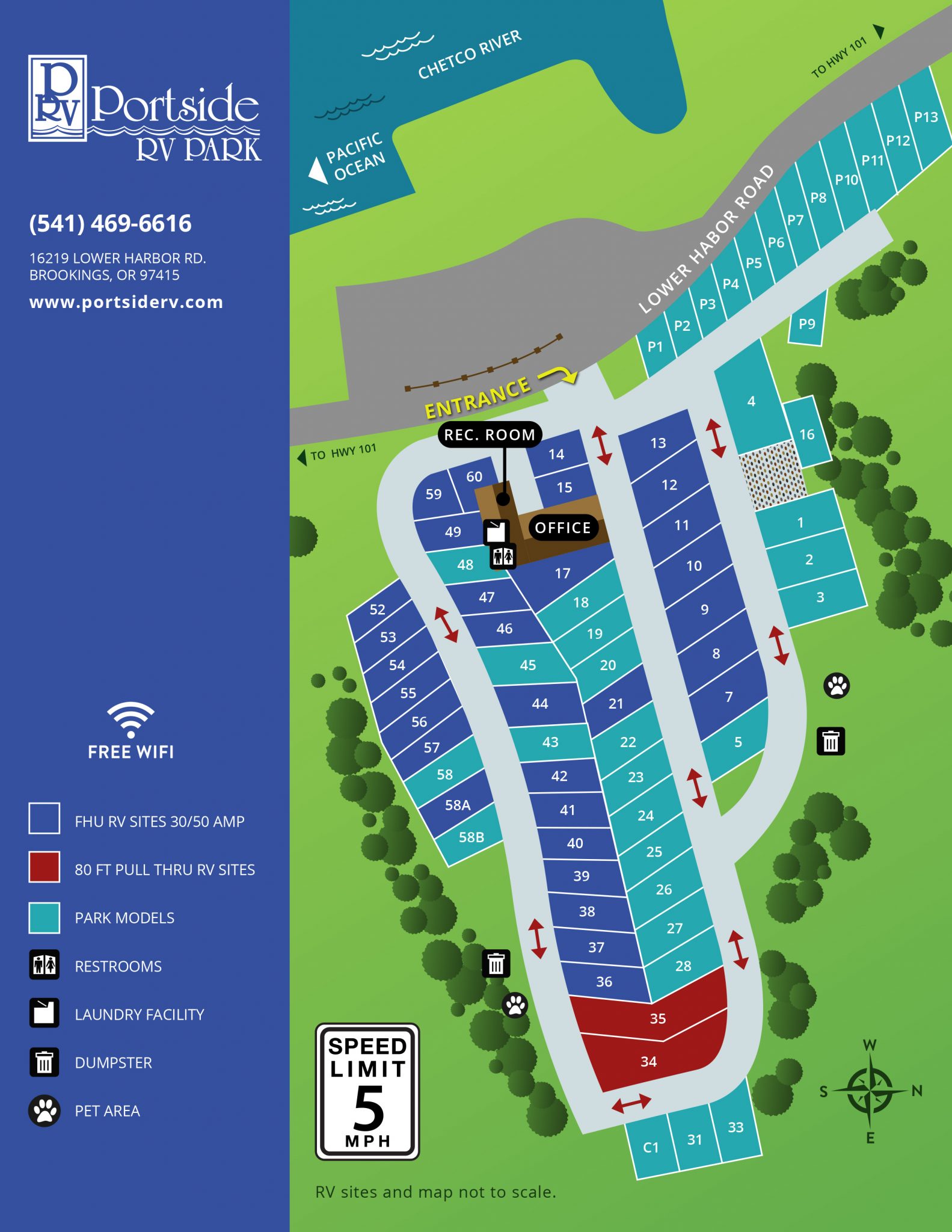 Map showing Portside RV PArk