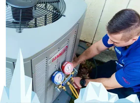 HVAC Technician repairing broken unit