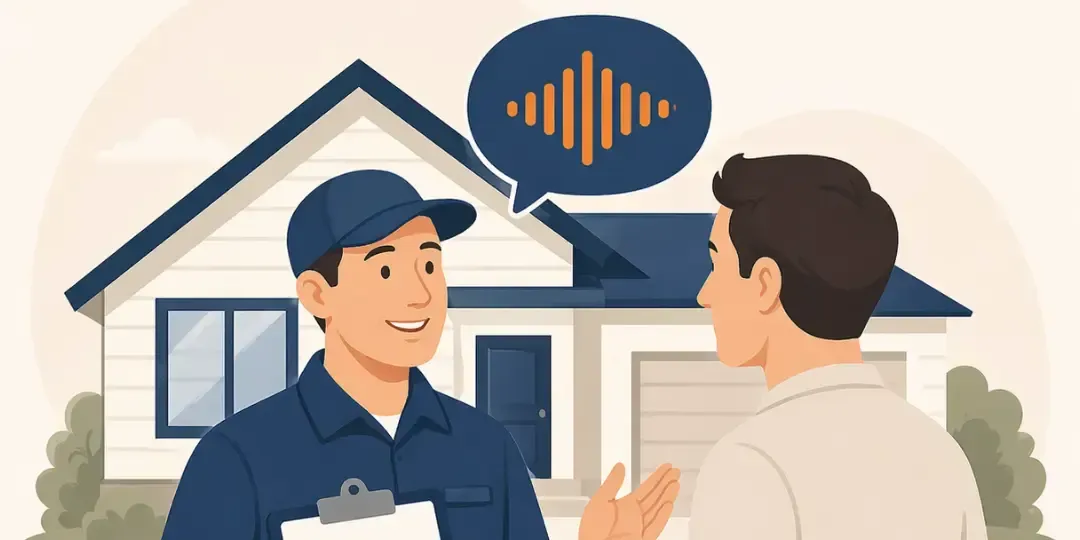 inspector talking to client with verbal report