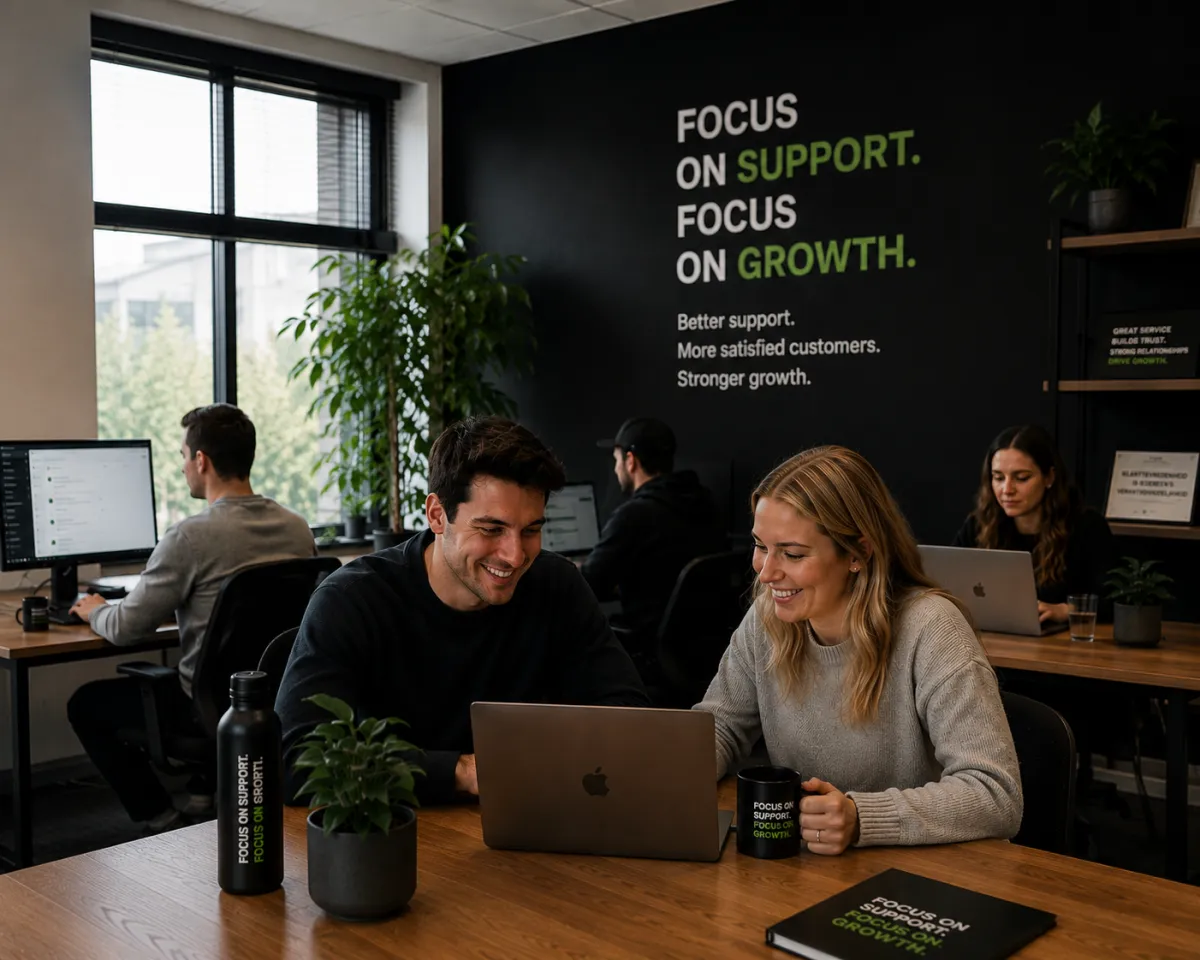 Customer support team at work