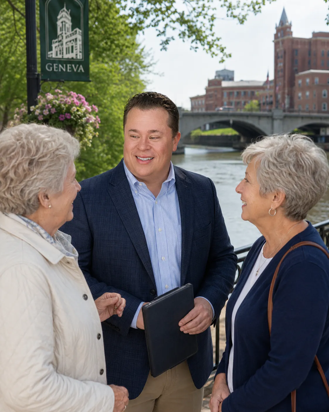 Batavia woman and senior care advisor reviewing assisted living, memory care, home care, and skilled nursing options. St. Charles IL