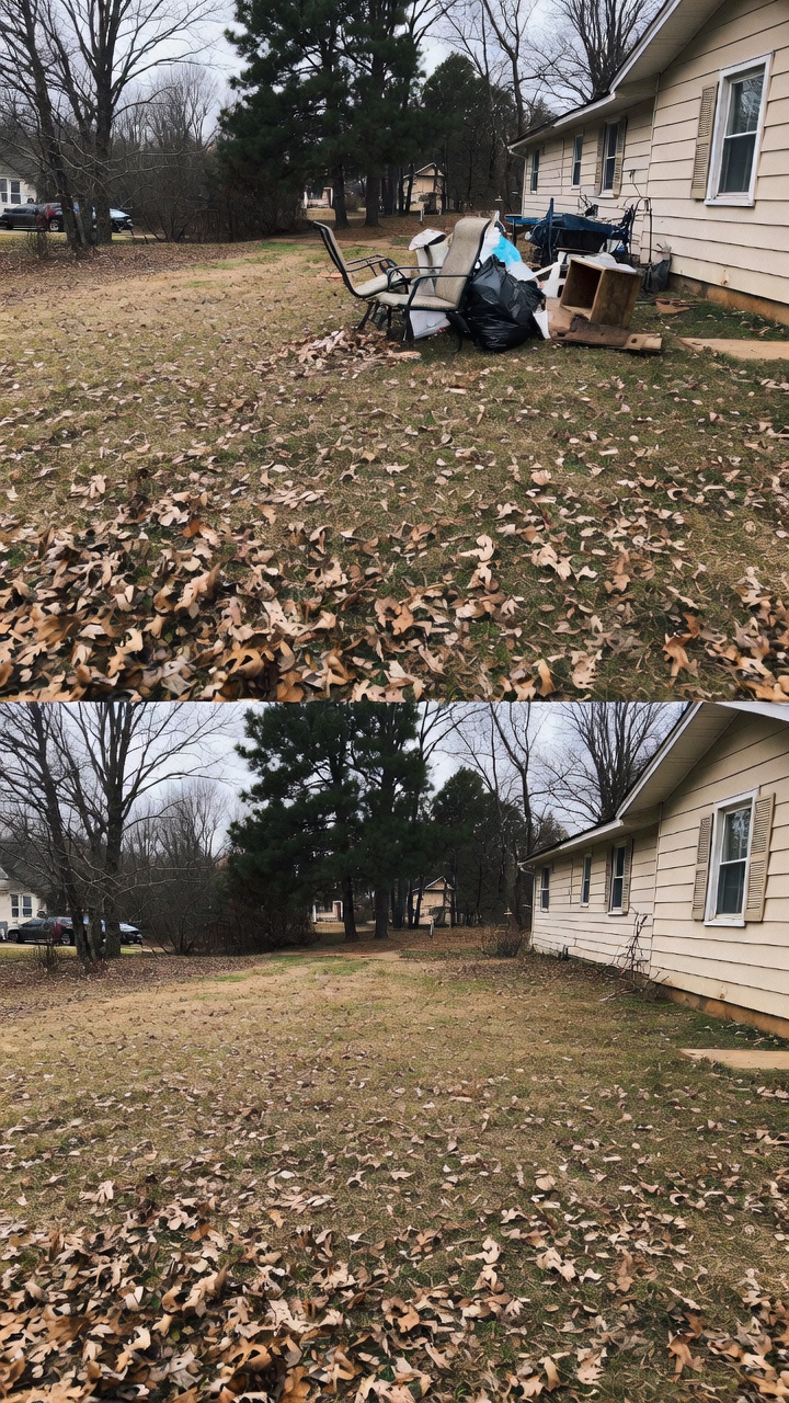 Backyard cleared of debris after junk hauling service in Bella Vista arkansas
