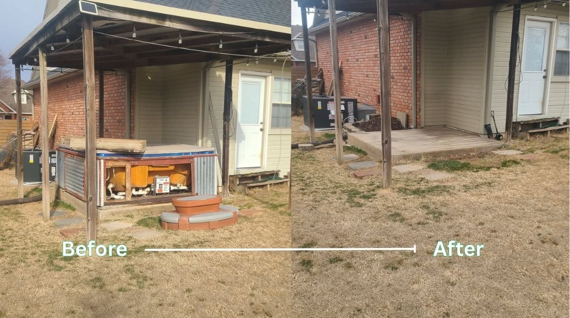 Hot tub cleared after junk hauling service in Centerton Arkansas