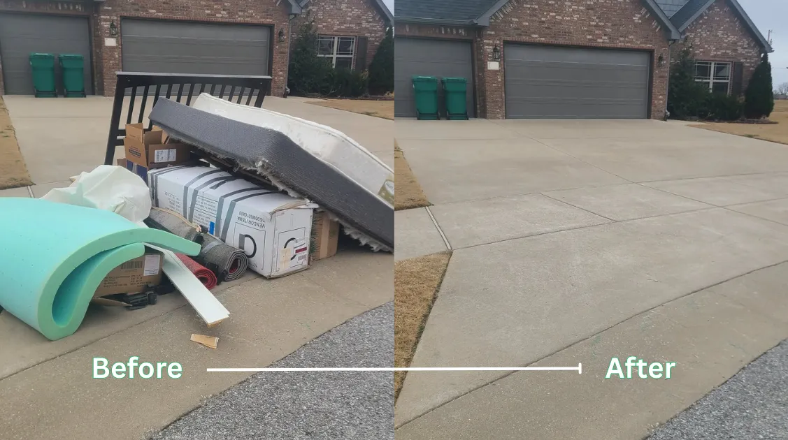 Curbside cleared of junk and removed by service in Centerton arkansasy junk 