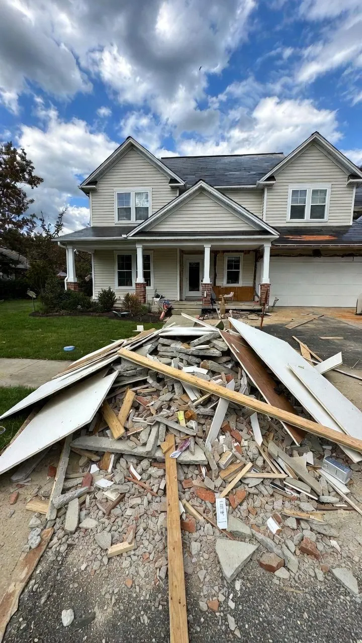 Construction debris removal service hauling drywall and renovation waste in Northwest Arkansas