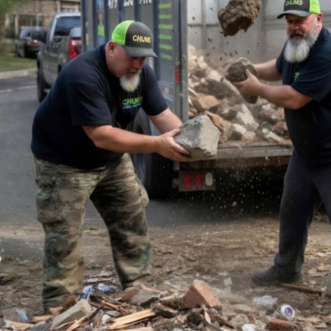 Construction debris removal service hauling drywall and renovation waste in Northwest Arkansas