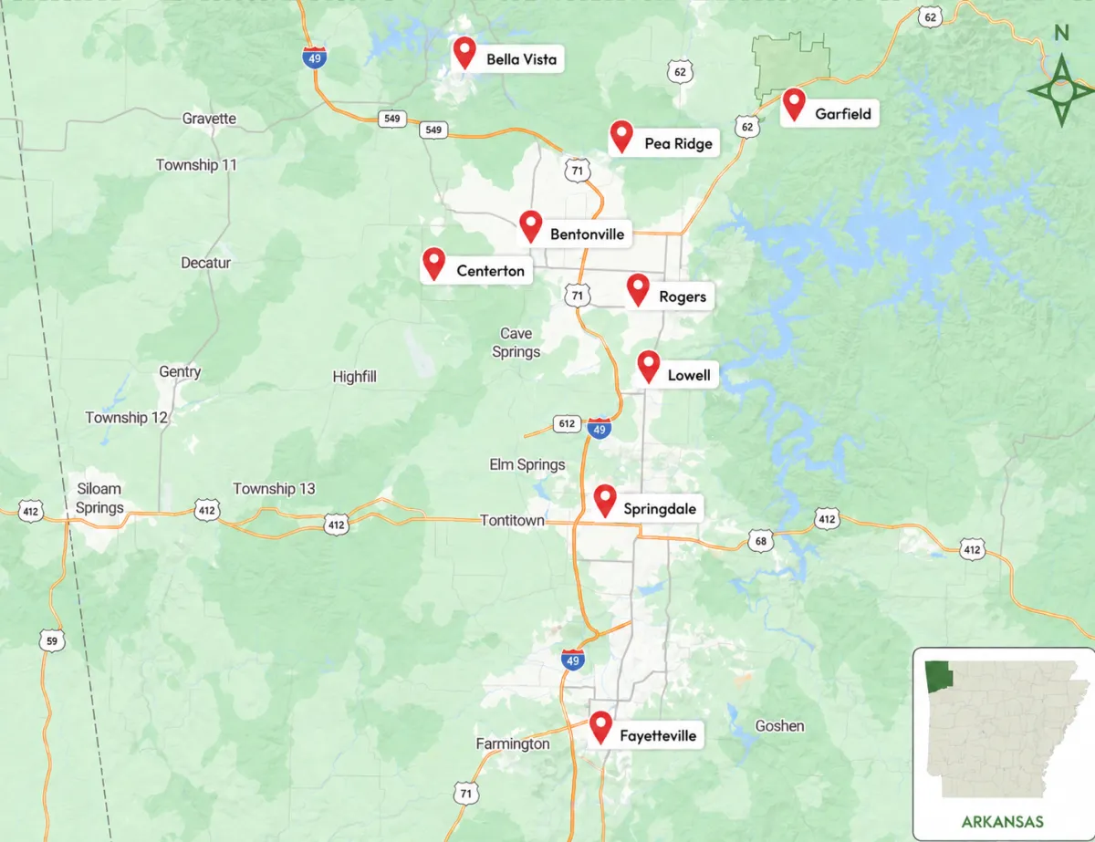 Northwest Arkansas - Chums Junk Removal- locations