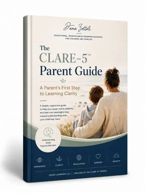 Mockup of the CLARE-5 Parent Guide booklet