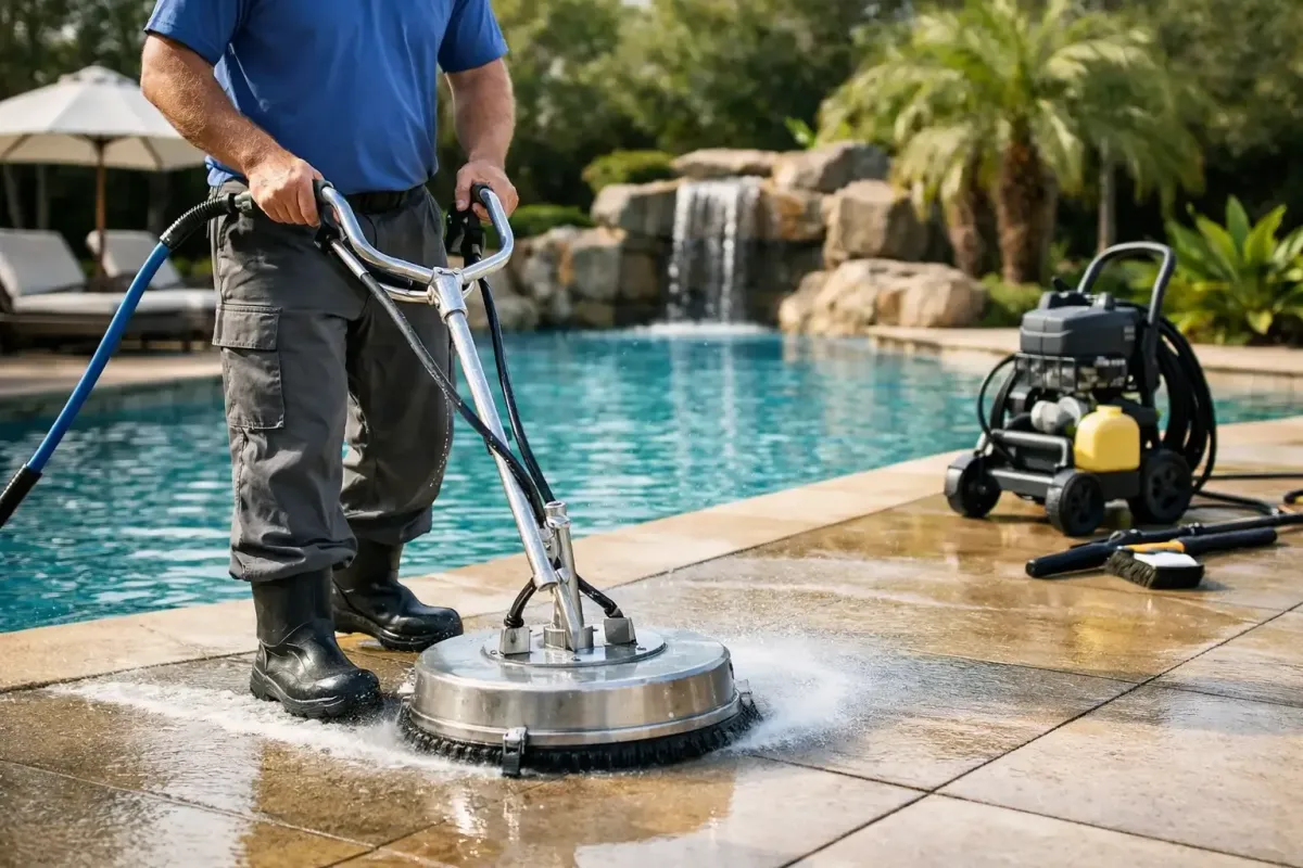 Pool Deck Cleaning Service That Protects Surfaces