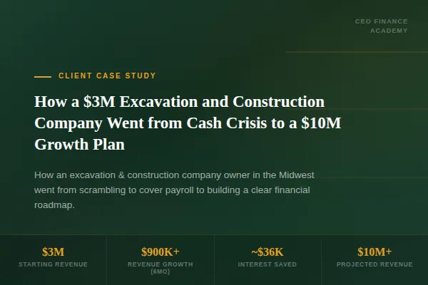 How a $3M Excavation Company Went from Cash Crisis to a $10M Growth Plan with a Fractional CFO