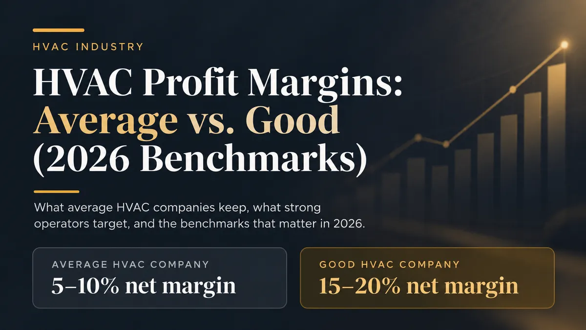 HVAC profit margins — CEO Finance Academy benchmarks for gross margin, net margin, and job-type profitability for HVAC businesses at $1M–$5M
