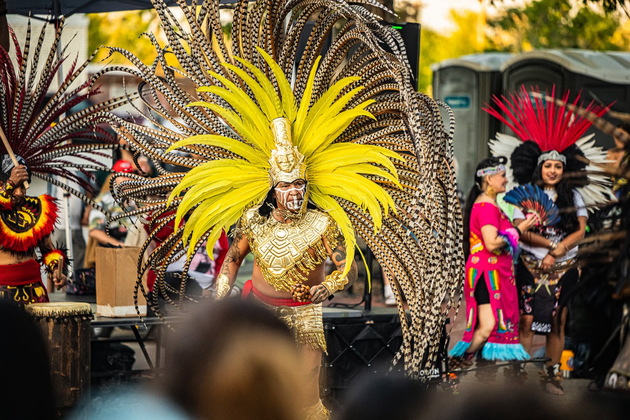 Large feathered headdress carried by a danzante