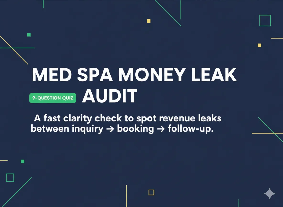 Med Spa Money Leak Audit – Find Hidden Revenue Gaps