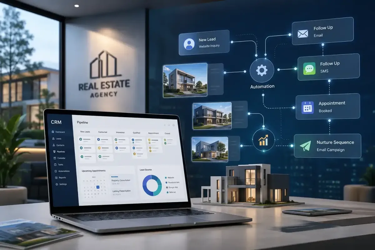 GoHighLevel CRM and automation platform for real estate agencies