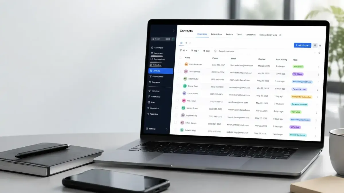 How to Organize Contacts Using Tags in GoHighLevel CRM dashboard