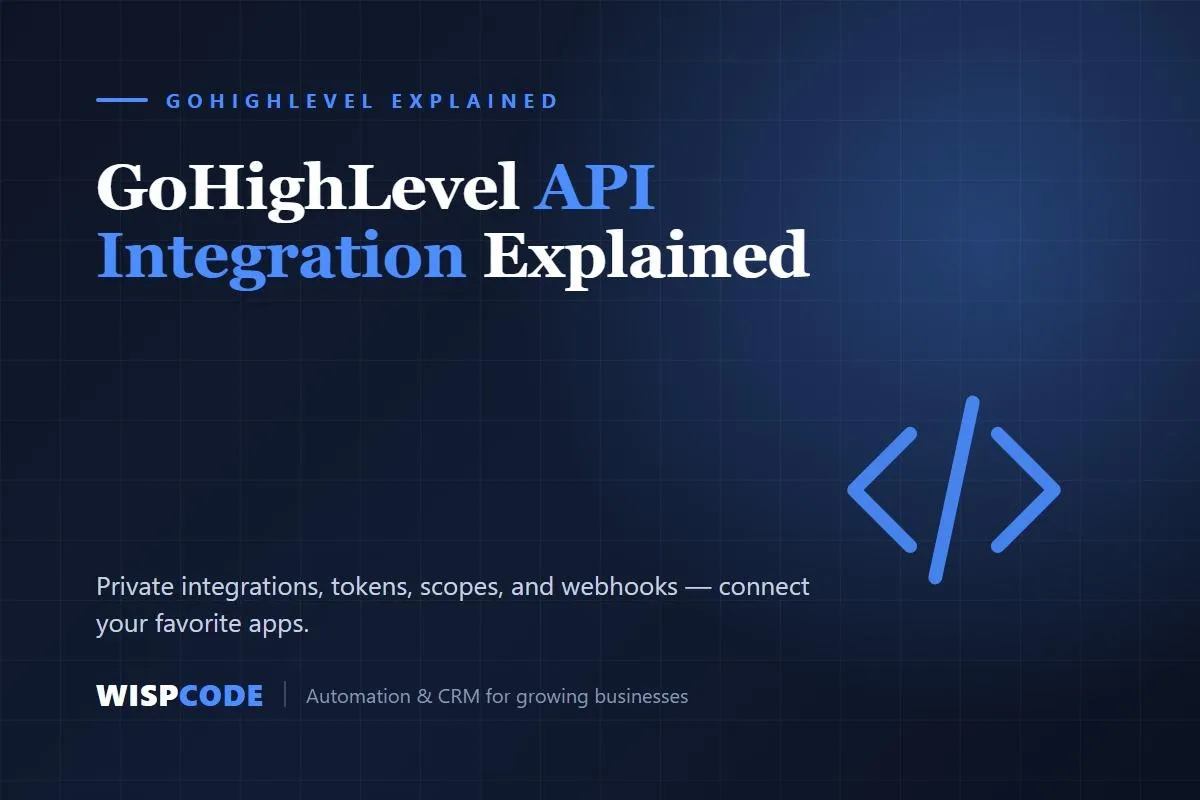 GoHighLevel API Integration Explained — Wispcode guide cover