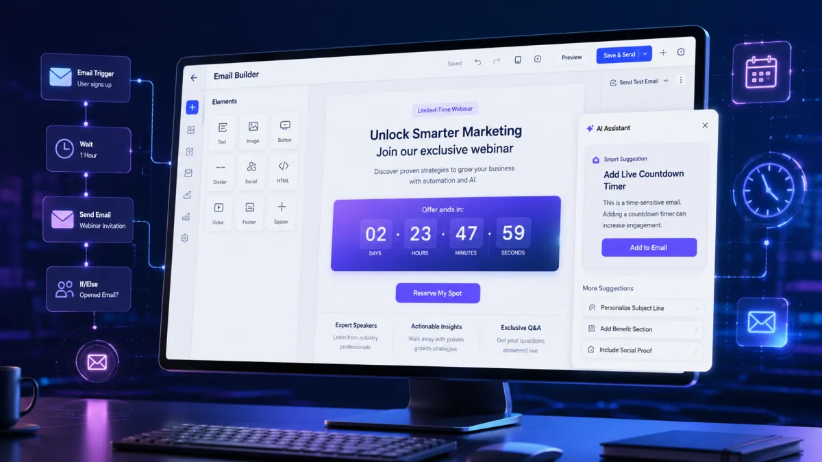 GoHighLevel Email AI smart countdown timer feature