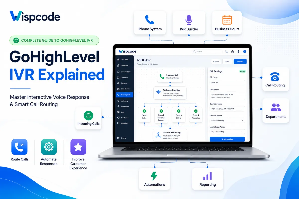 GoHighLevel IVR Dashboard Showing Interactive Voice Response Call Routing