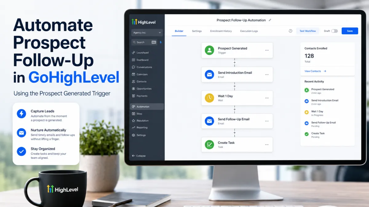 GoHighLevel Prospect Generated workflow for automated prospect follow-up