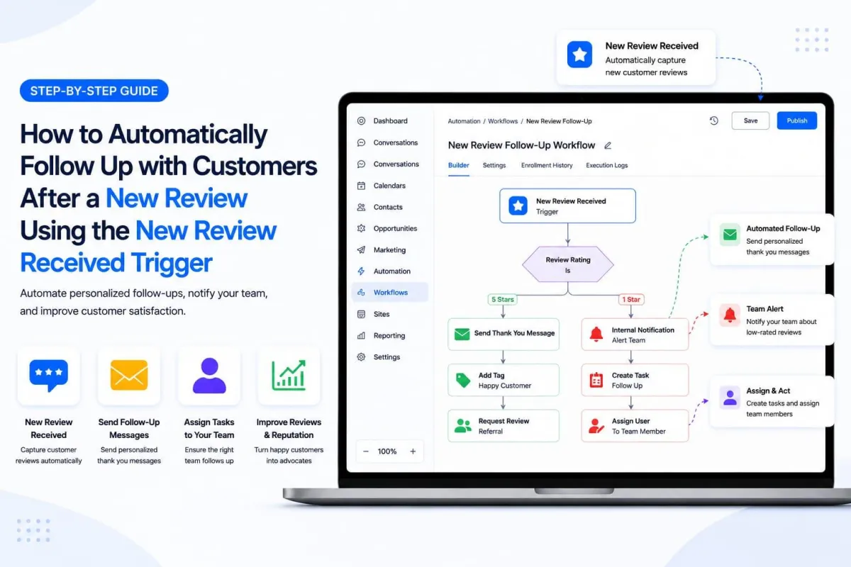 How to Automatically Follow Up with Customers After a New Review Using the New Review Received Trigger guide cover
