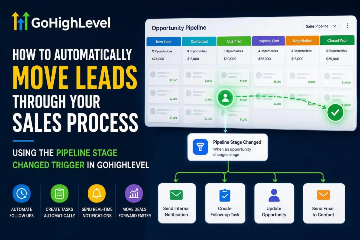 GoHighLevel Pipeline Stage Changed Trigger automating lead movement through the sales process
