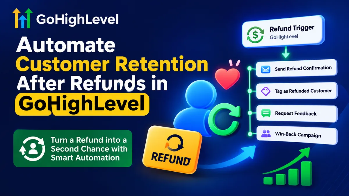 GoHighLevel Refund Trigger workflow for automating customer retention after refunds.