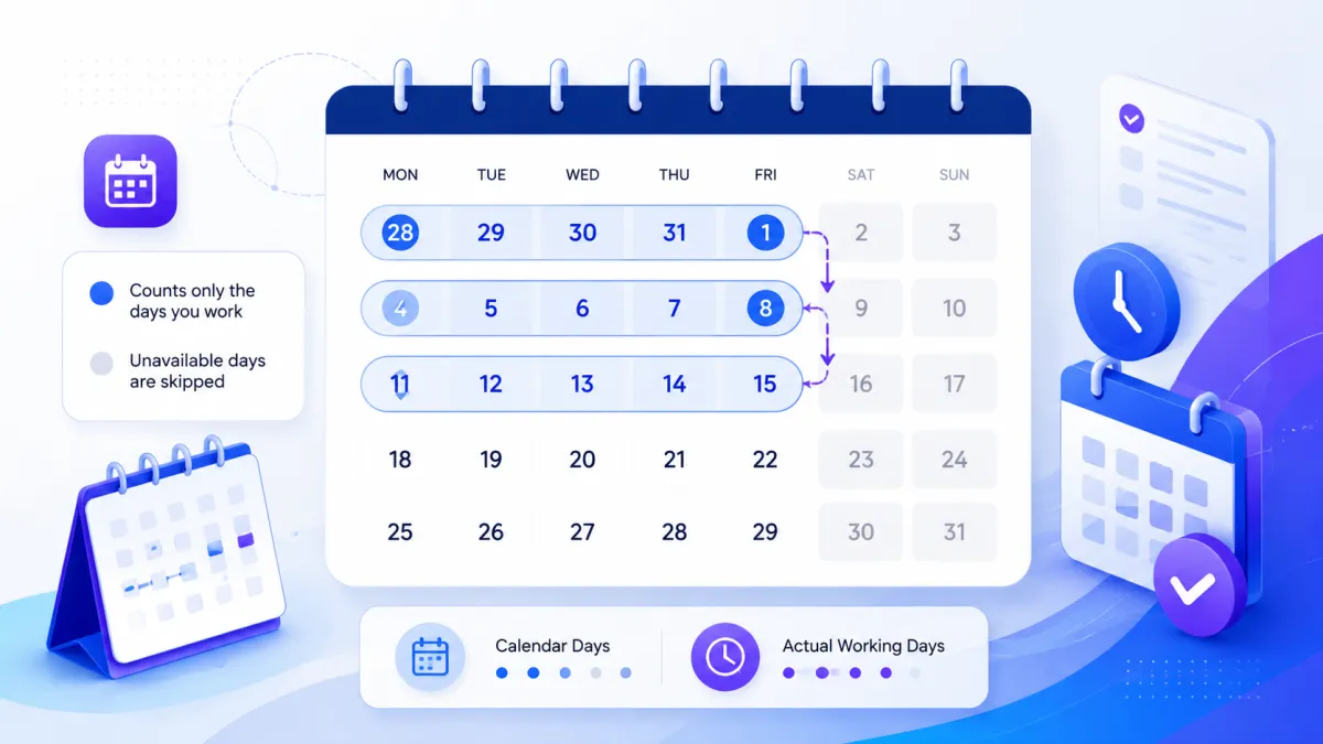 GoHighLevel Date Range setting showing available working days instead of unavailable calendar days.