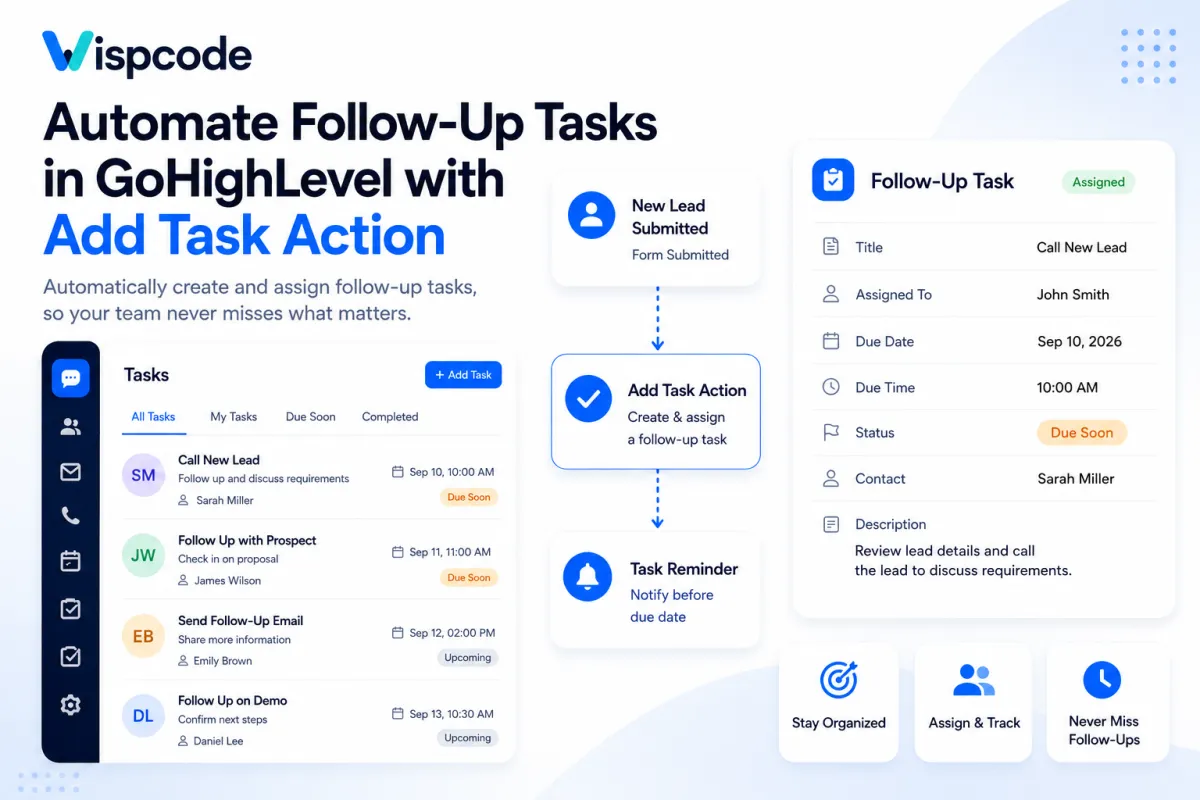 GoHighLevel Add Task action for automated follow-up tasks