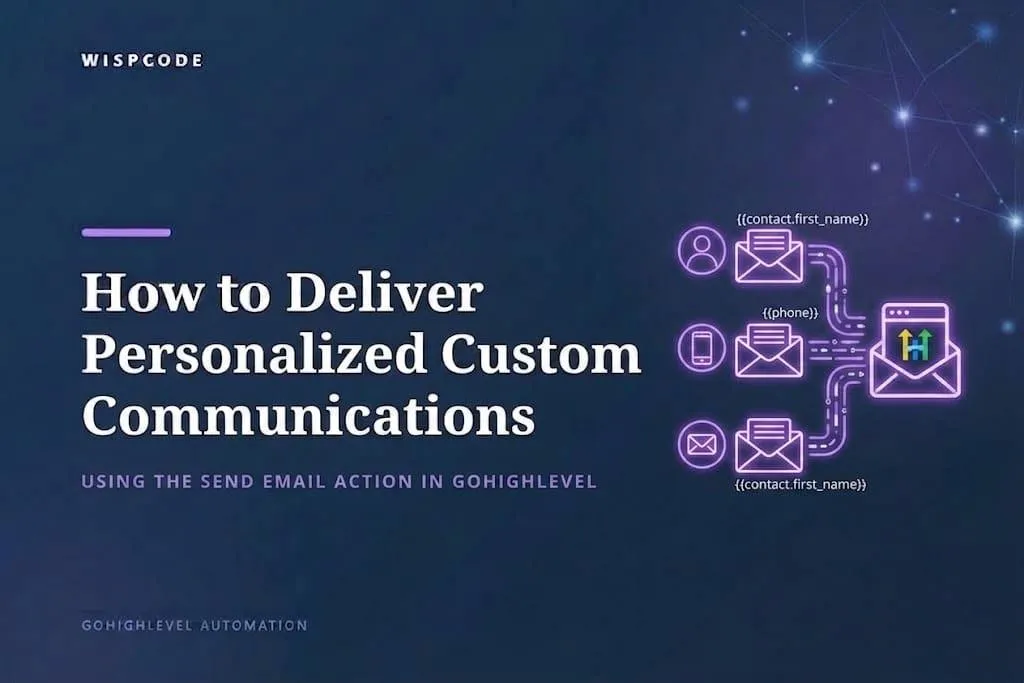 GoHighLevel Send Email action for personalized customer communication