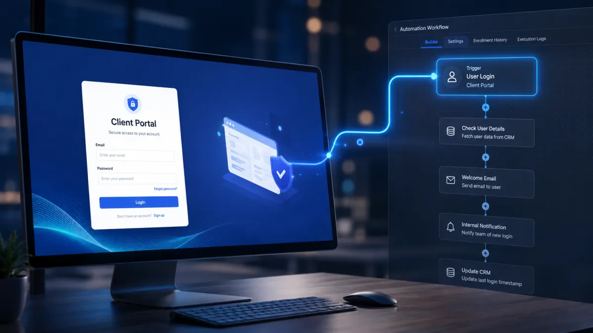GoHighLevel Client Portal User Login workflow automation