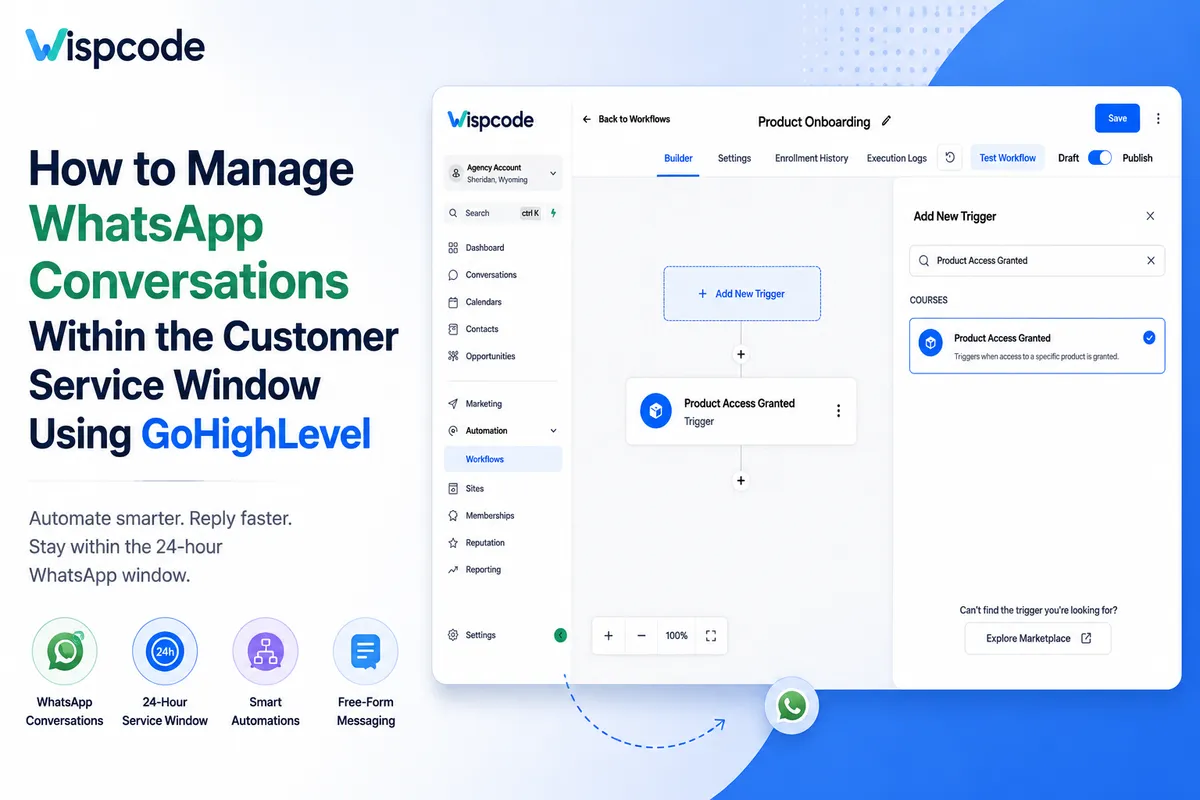 GoHighLevel WhatsApp customer service window workflow guide