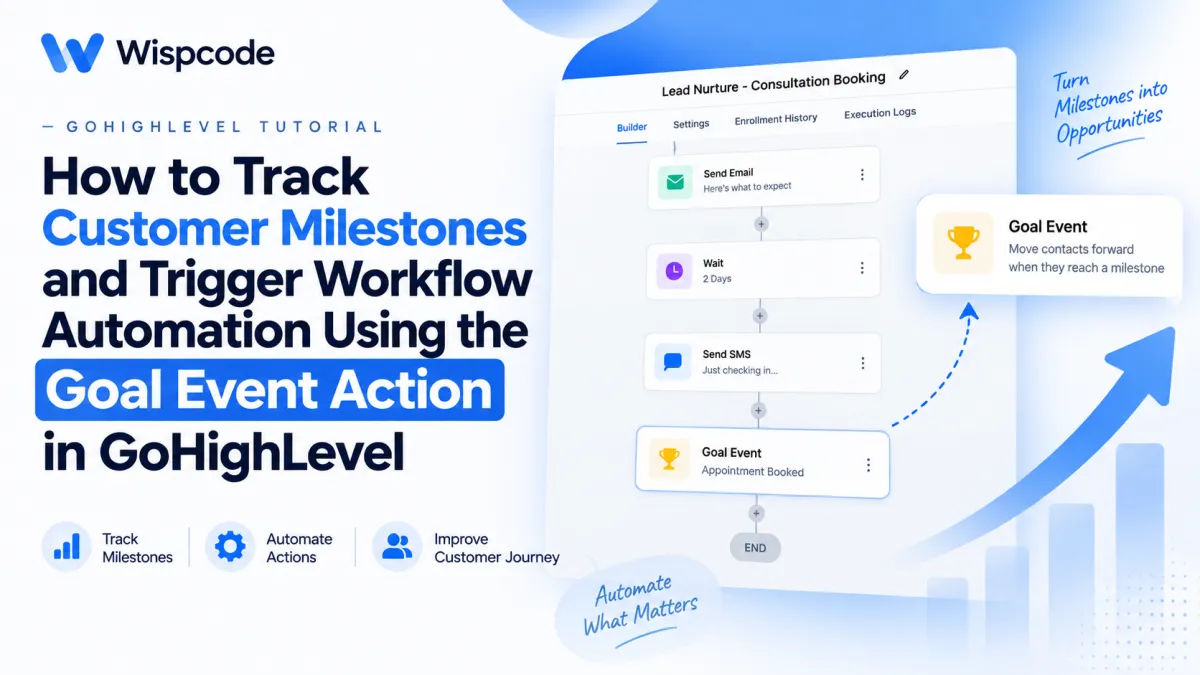 GoHighLevel Goal Event workflow automation for tracking customer milestones